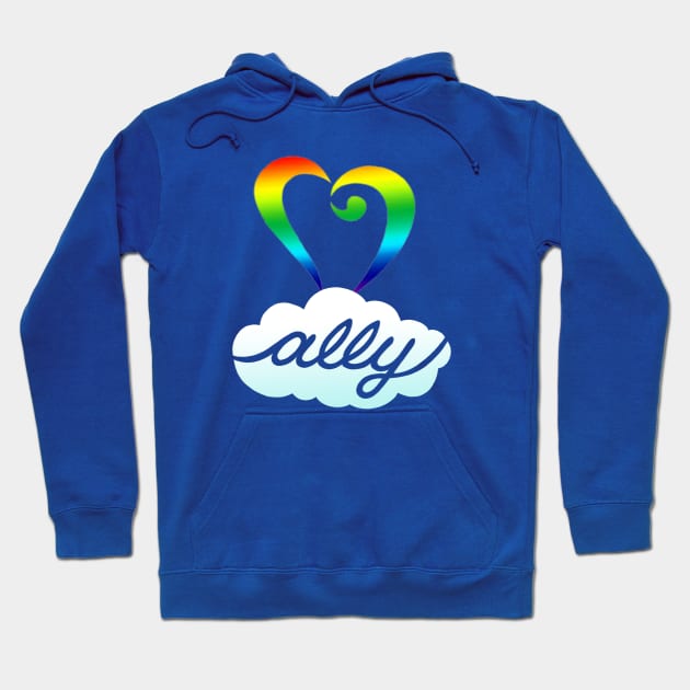 Rainbow Heart LGBT Ally Shirt Hoodie by AdrienneAllen